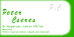 peter cseres business card